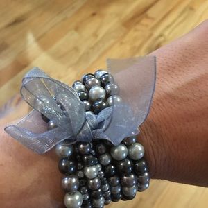 Bundle of silver faux pearls